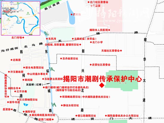 揭阳市潮剧传承保护中心位置图.阿龙 制图