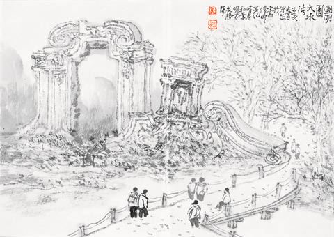 大水法陈伟明 作柏油新路陈伟明 作